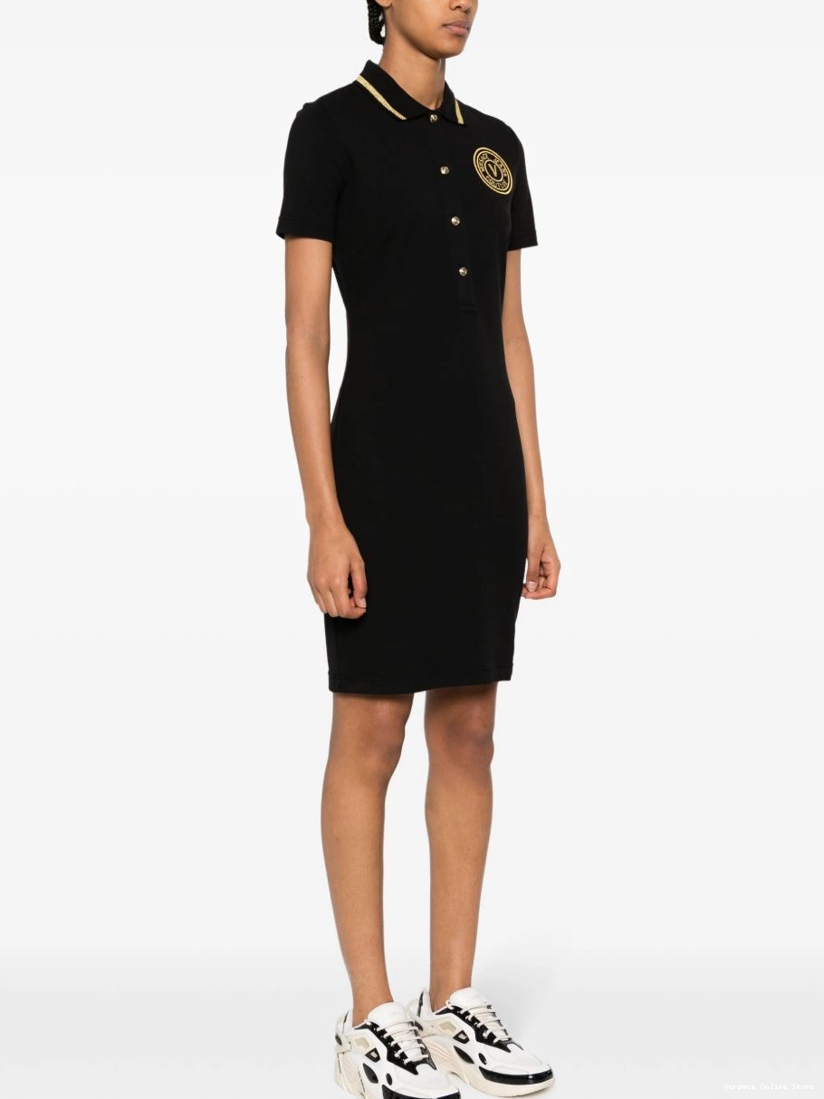 Affordable Versace Women polo V-Emblem Couture cotton Jeans minidress 0704